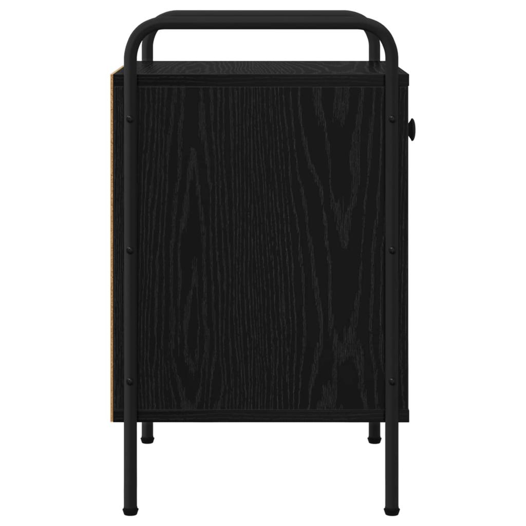Nightstand Black Oak 35 X 36.5 X 61 Cm Engineered Wood