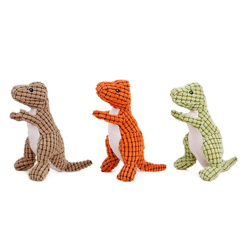 Bite-resistant Teeth-grinding Chewing Toy for Dogs Cats Washable Dinosaur Shaped Plush Sounding Dog Puzzle Toy Puppy Supplies