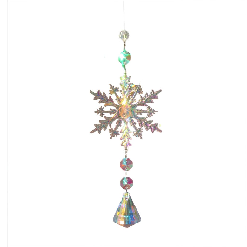 Handcrafted Crystal Suncatcher with Snowflake Diamond Christmas Decoration Unique Sun Catchers Wedding Decor