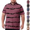 Herren Übergröße Gestreift Karomuster Print Golf Poloshirt Atmungsaktiv Kurzarm Lässig Arbeitskleidung Oberteil