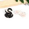 Black Snake White Enamel Pins Custom Myth Brooches Bag Clothes Lapel Pin Badge Animal Jewelry Gift For Kids Friends
