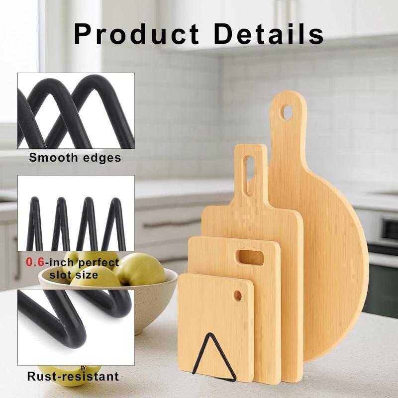 4-Slot Metal Cutting Board Stand Kitchen Storage Rack Divided Organizer For Cutting Boards Kitchen For Cutting Boards For Easy