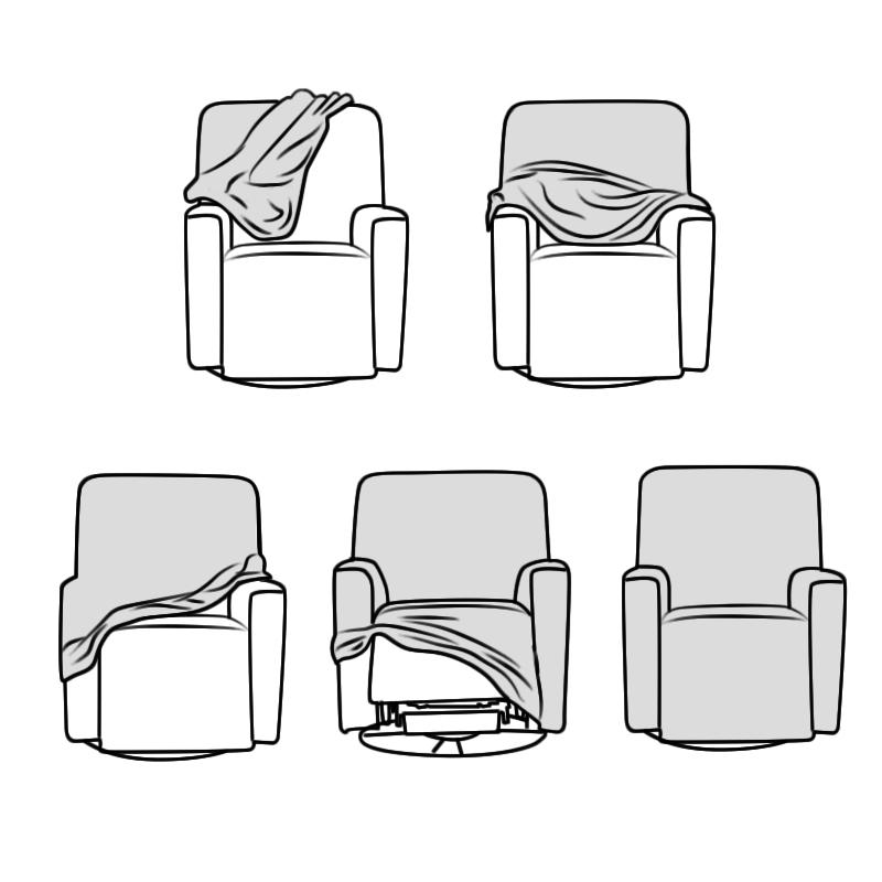 Stretchy Recliner Slipcover Updated Woven Jacquard Recliner Chair Cover With Side Pocket Anti -Slip Fitted Recliner Cover Couch Protector