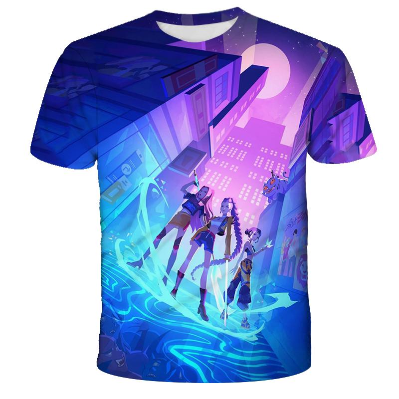 2025 Movie KPop Demon Hunters T-shirt Summer Short Sleeve Tee for Casual Loose Girl Boy Graphic Printed Tops