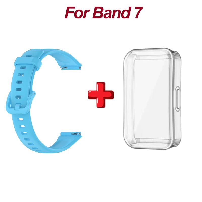 Soft Silicone Strap For Huawei Band 7 Accessories Replacement Bracelet Screen Protector Case Wristband Fitness Correa Bracelet