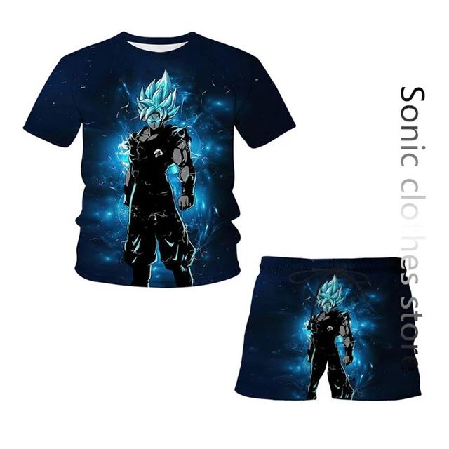 Fashion Dragon Ball Z Tshirt Set Kids Vegeta Boys Clothes Girls Mens Women T-shirt Suit Trucksuit Clothes 3d Goku Short Sleeve