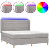 VidaXL Slat Bed Base with Mattress and LED, Upholstered Bed, Double Bed, Adult Bed for Interior Bedroom, 3138965