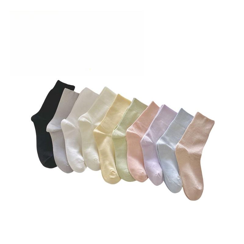 Nicht pillende mittellange Socken für Damen, reine Baumwolle, locker sitzend, Weiß für die Zeit nach der Geburt sowie Frühling und Herbst