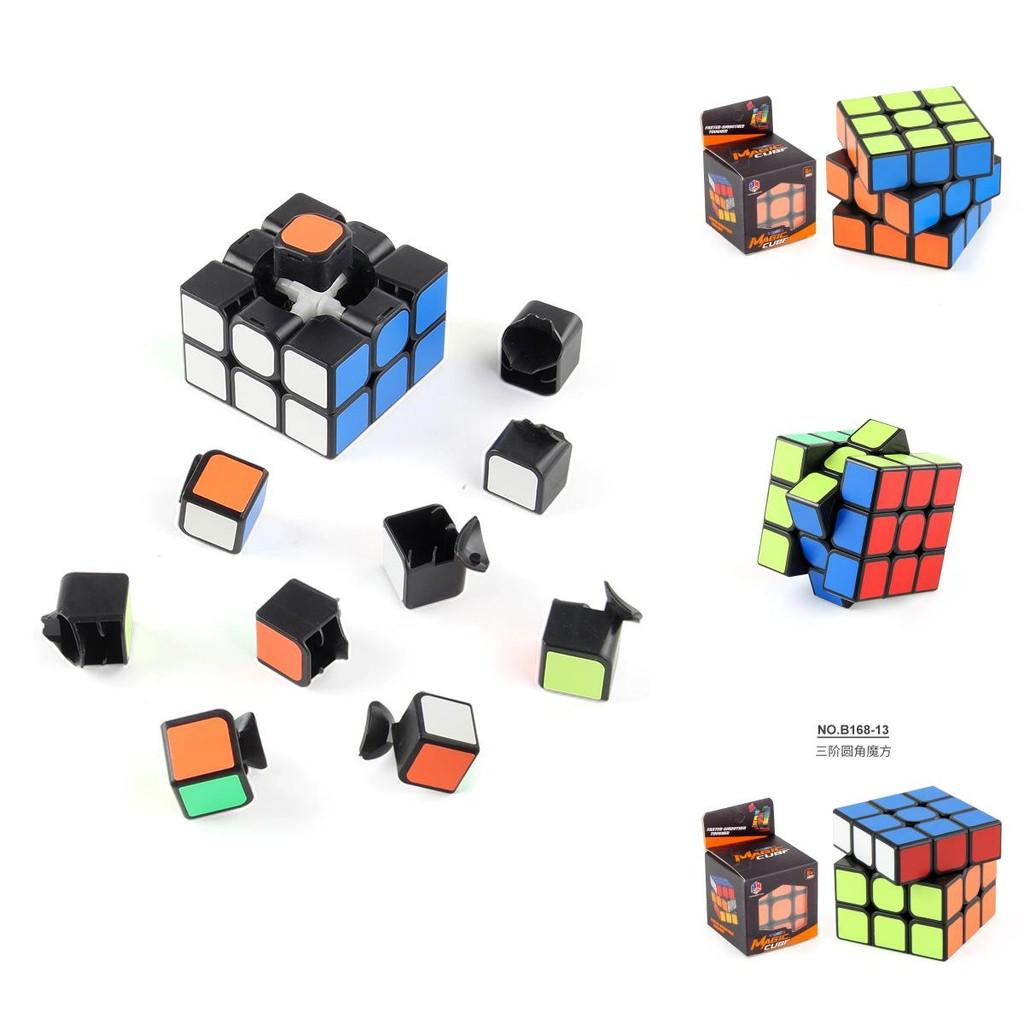 Smooth Rotating 5.7cm Black Background Round Corner 3x3 Children's Educational Cube