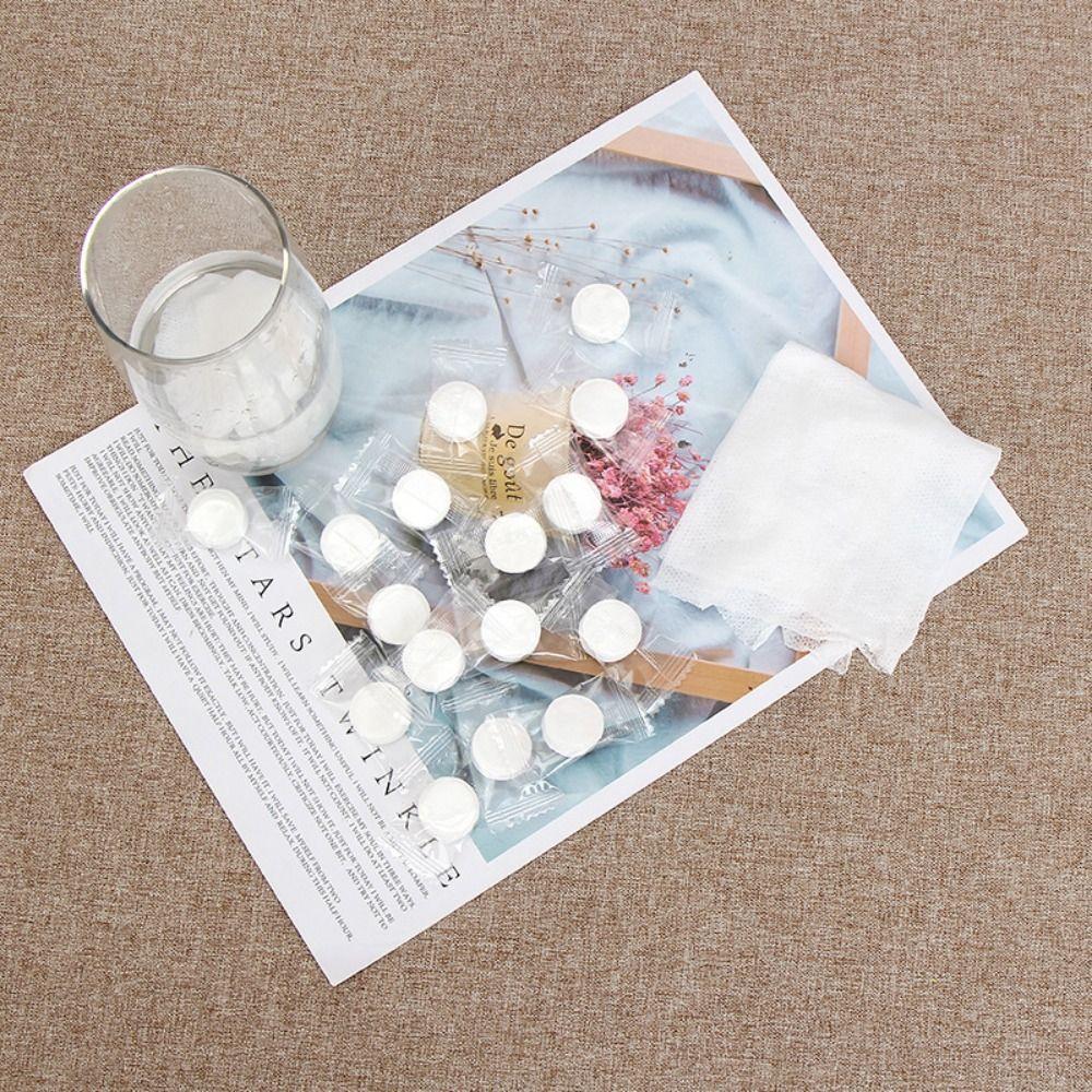 Travel Outdoor Moistened Tissues Face Cleansing Wipes Disposable Compressed Towel Tablets Tissue