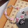 Bow Pentagram Star Bangle Dopamine 2 Layer Hand Chain Aesthetic Black Cat Heart Bracelet  Summer