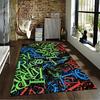 Colorful Alphabet Pattern Carpet with Vibrant Letters On Black Background Suitable for Use As an Anti-slip for Living Room Bedroom Sofas