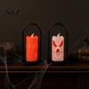 Halloween Party Lights LED Flameless Pillar Candles, Spooky Face Handheld Candle Light, Battery Ambiance Lighting Operated Flickering Fake Candles for