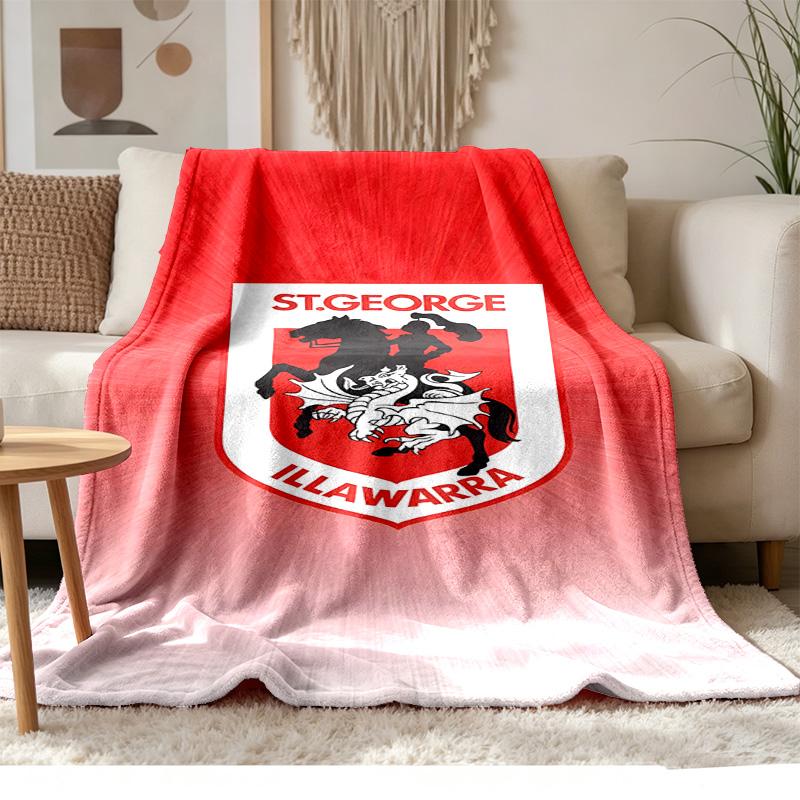 St George Illawarra Dragon Soft and comfortable flannel Suitable for sofas living rooms outdoor camping travel and also makes a great anniversary gif
