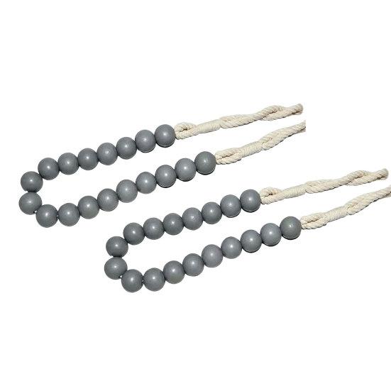 2Pcs Wood Bead Curtain Tiebacks, Curtain Holdbacks for Thin or Thick Window Draperies, Boho Farmhouse Curtain Tiebacks, Curtain Tie Backs for Home