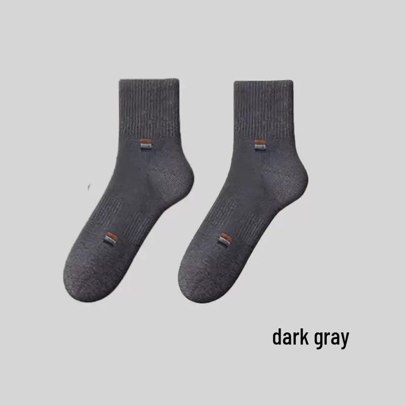 Men's Mid-Calf Socks - 100% Xinjiang Cotton, Antibacterial, Odor-Resistant, Sweat-Absorbent, Wear-Resistant, Spring/Autumn Sports Style