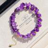 Natural Ice-Permeable Amethyst Gypsy Design Necklace Collarbone Chain Sweater Chain