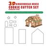 10pcs Stainless Steel Christmas House Cookie Cutter Kit 3D Chocolate House Cookie Cutter Set