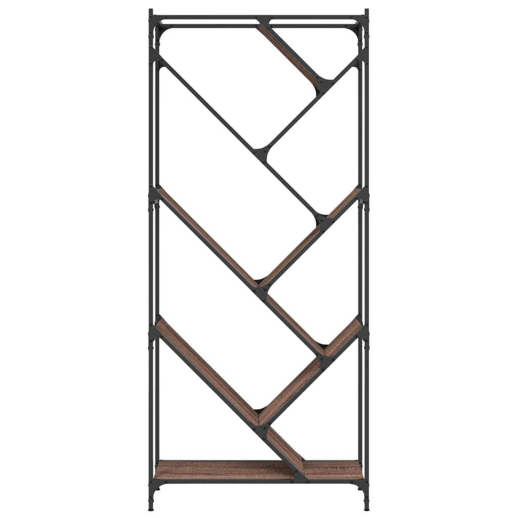 Vidaxl Regał, Brązowy Dąb 79X30X180 Cm Materiał Drewnopochodny I Metal