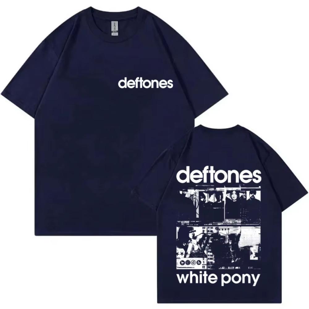 Rock Band Deftones White Pony Doppelseitiger Druck T-Shirt Herren Hip Hop Alternative Metal Übergroß Streetwear Damen Mode T-Shirt