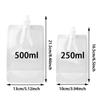 100Pcs 250ML/500ML Packaging Bags Liquid Beverage Milk Lotion Cosmetics Shampoo Shower Gel Bags Clear Portable Travel