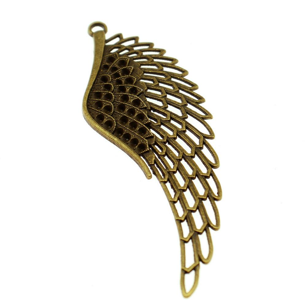 Feather Wing Charms Antique Alloy Pendants For Bohemian Jewelry Making