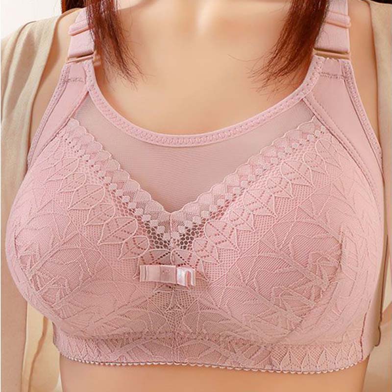 Large Size Thin Section of Anti-sagging Non-steel Ring Bra Lifting Breast Gathering Anti-glare Bra Back Underwear