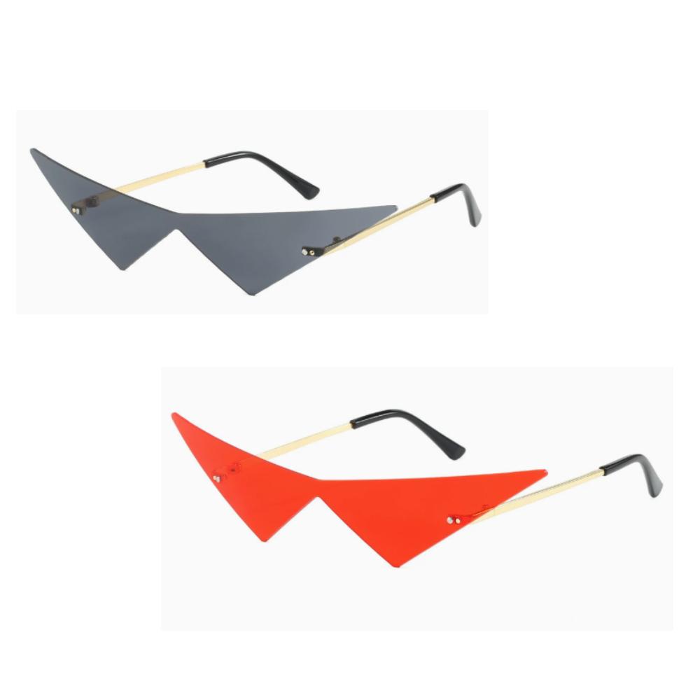 Anime Glasses Gothic Punk Cosplay Costume Oversized Cat Eye Rimless Sunglasses Accessories Props Trend Triangle Eyewear