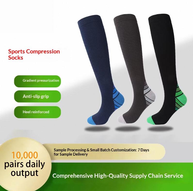 Sports Calf Socks Spring Nylon Compression Anti-Slip Antibacterial Anti-odor Sweat-Absorbing Yoga Running Mountain ODM