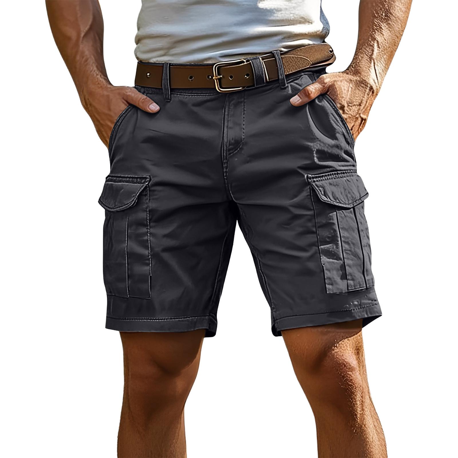 HAPPY  234 Heren Cargo Shorts met Meerdere Zakken Ontspannen Pasvorm Met Riem Taille Casual Outdoor Kleding voor Dagelijkse Activiteiten XXXXL