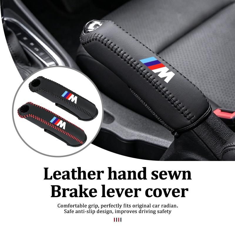 QCSD2 Car Handbrake Cover Hand Sewn Protective Gear Shift Lever Sleeve For BMW M 1 3 4 5 6 7 Series X1 X3 X4 X5 G20 G38 F48 E36 E39