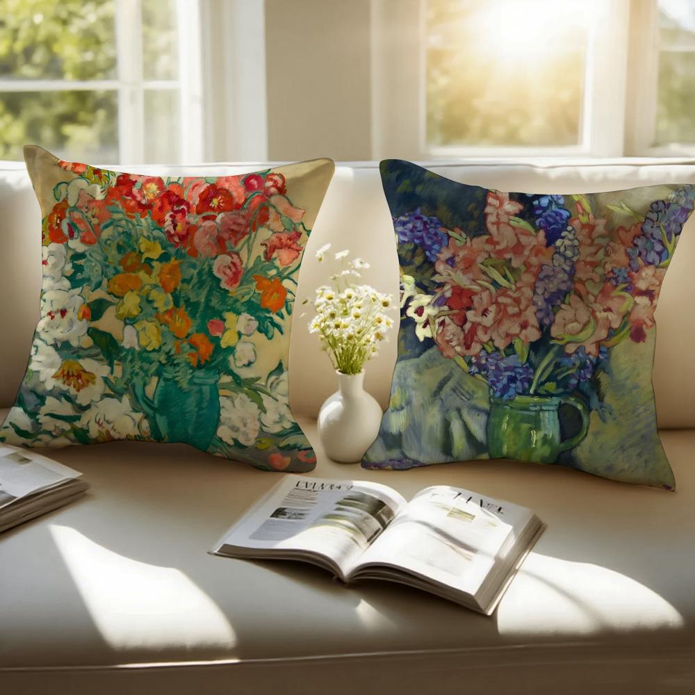 PostImpressionism LLouis Valtat Cushion Cover Pillowcase Antidustmite Invisible Zipper Short Plush Sofa Cushion