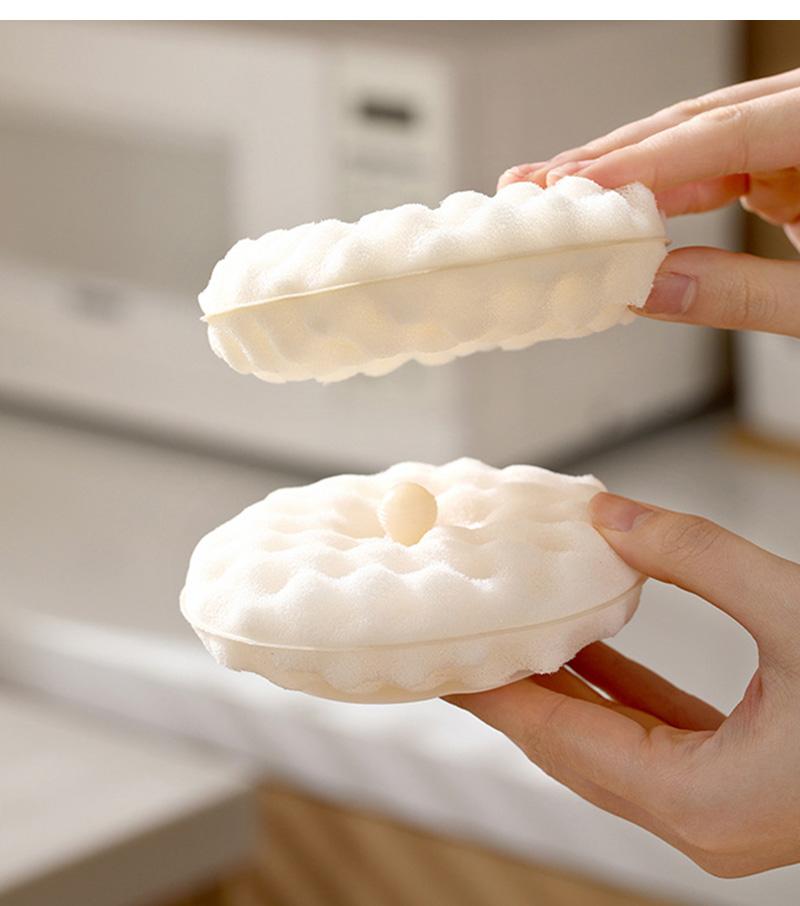 2pcs Wash Sponge Doubke-side Suction Pot Pan Dishes Cleaning Sponge Kitchen Cleaning Brush Multifunctional Cleaning Tool