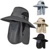 Summer Men's And Women's Outdoor- Sun Hats Ponytail Hole Mesh Breathable Sunscreen Fisherman Hat Brim- Mountaineering Sun Hat