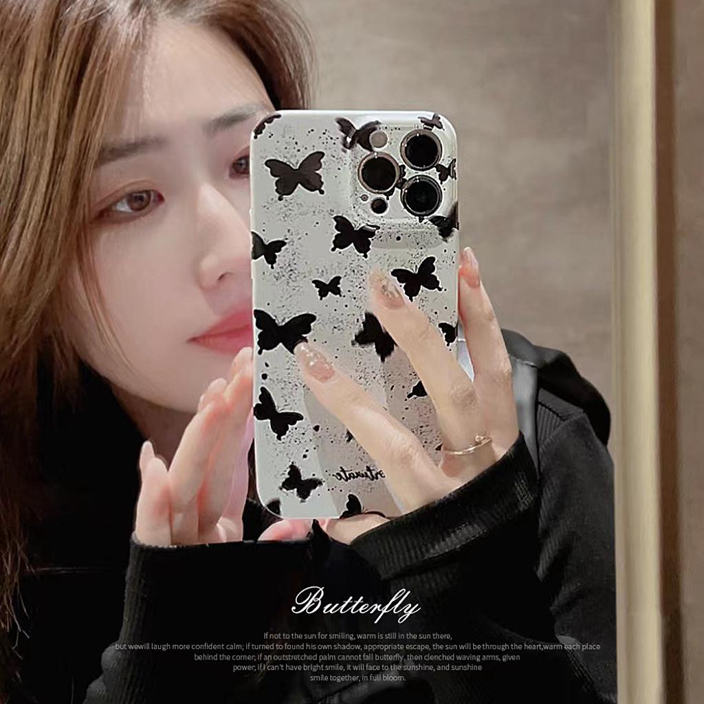 Film Black Rabbit IPhone 13 Apple Phone Case 14ProMax Simple 11 Applicable 1215 All Inclusive 16 Cool