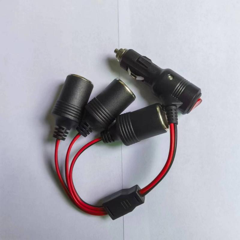 Car Cigarette Lighter Splitter Cable With On Off Switch 1 To 2 1 To 3 Power Adapter High Power Socket For Auto Electronic Device