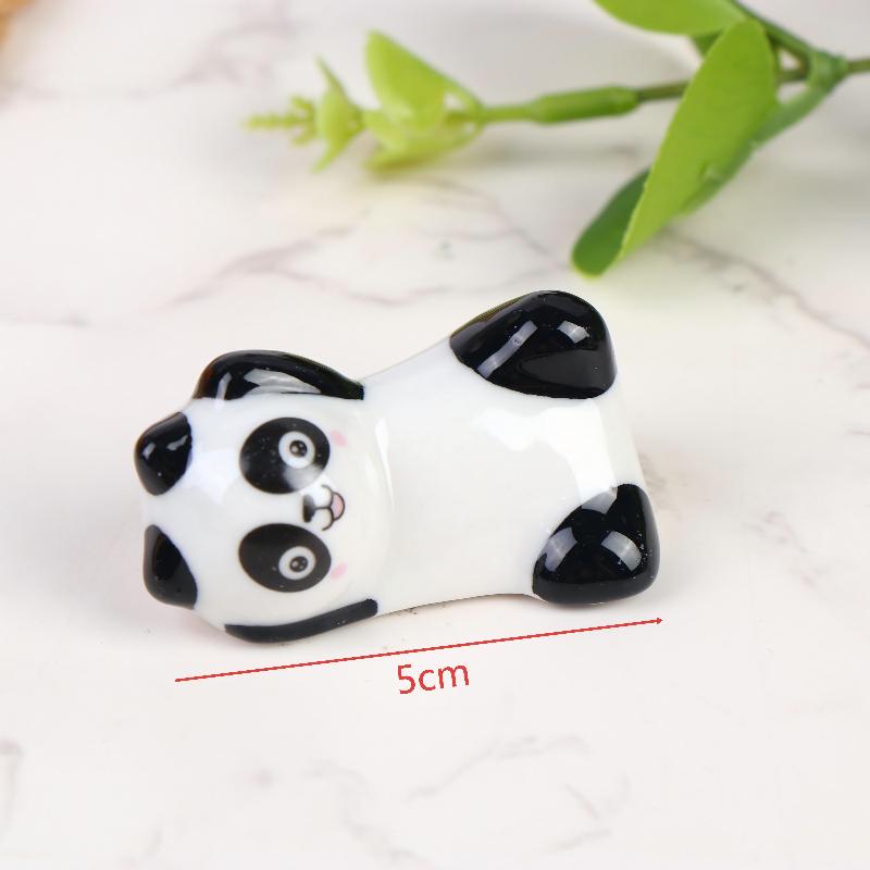 Mini Panda Ceramic Chopstick Rest Cute Cartoon Tableware Spoon Holder Pen Rack For Home Restaurant Kitchen Dining Table Decor