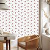 Deer wallpaper white, light gray and red 50x1000