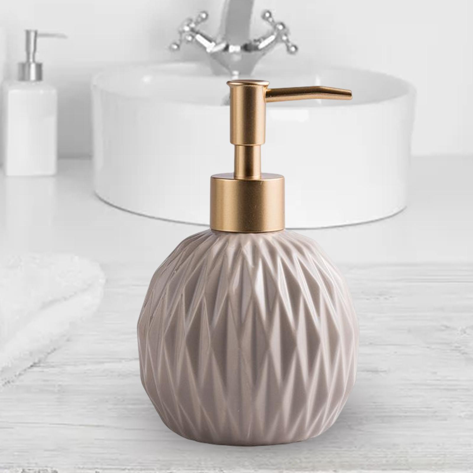 

Ceramic Soap Dispenser Hand Pump Elegent for Hotel Supply Lotion Shampoo бежевий