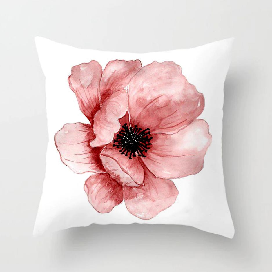 Pink Flower Pillowcase Wedding Gift Bedroom Sofa Decoration Bed Pillow Cover Home Decor Car Cushion Cover Cute Pillow Case 45*45