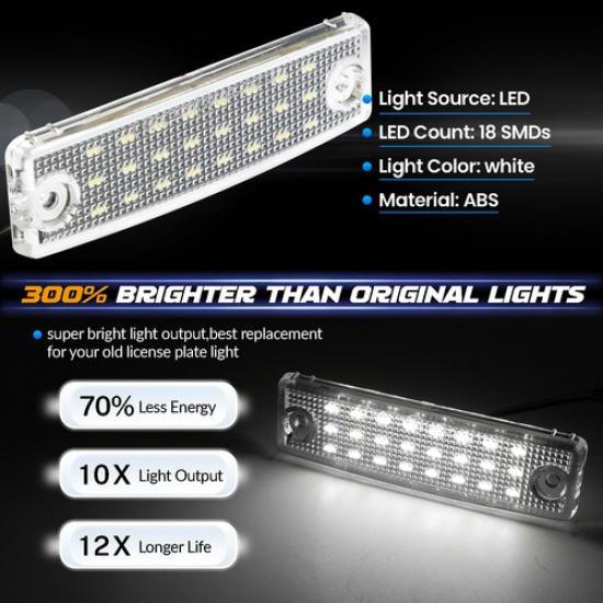 2Pc For Toyota 4Runner 96-24 Sequoia 08-22 LED License Plate Light Xenon White