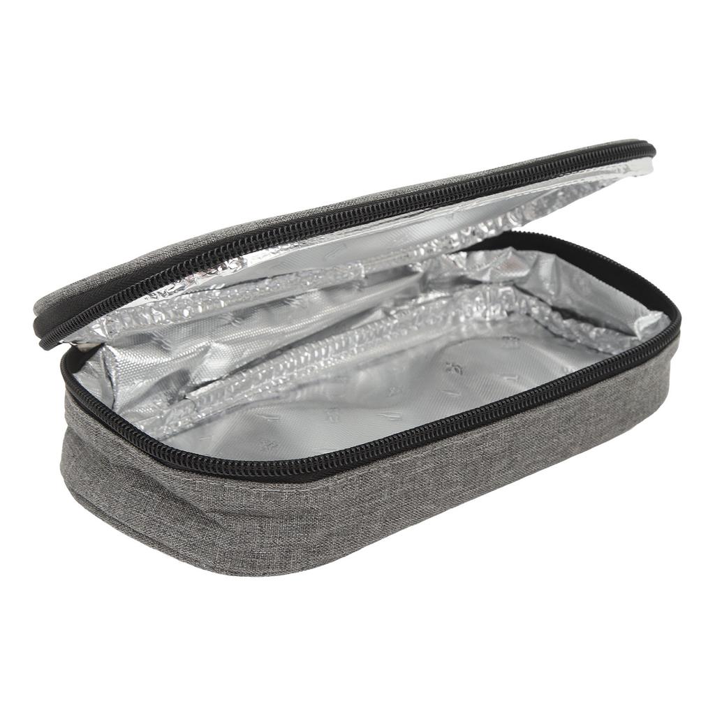 Insulin Cooler Travel Case Portable Waterproof Large Capacity Grey Diabetic Insulated Cooling Bag for Insulin Pen Medication Diabetic Supplies