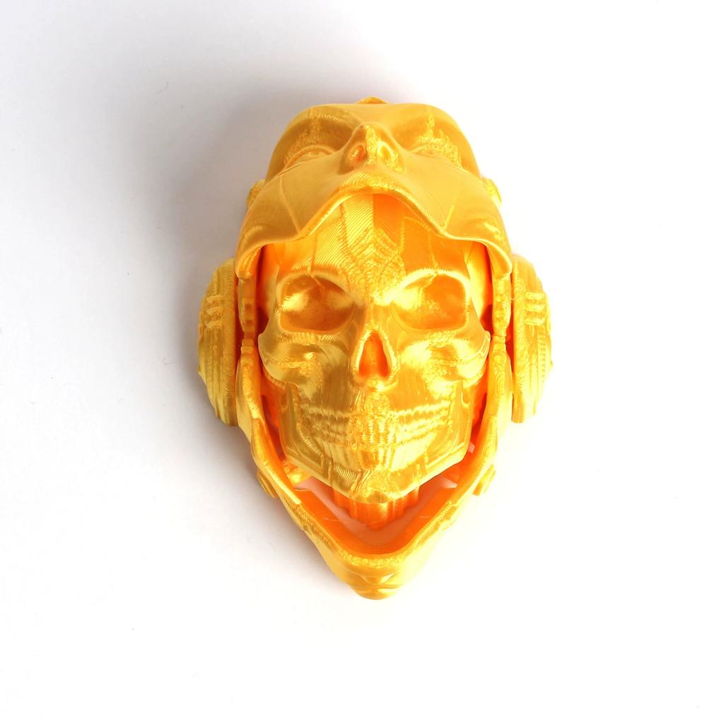 3D Printed Mechanical Skull Figurine: Transformable, Desktop Decor, Holiday Gift (Halloween/Xmas), Multi-Color, Durable