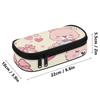 Pen Case Roomy Interior Zipper Closure Wear Resistant Polyester with Main Compartment Mesh Pocket and Pen Slots for Classroom Use