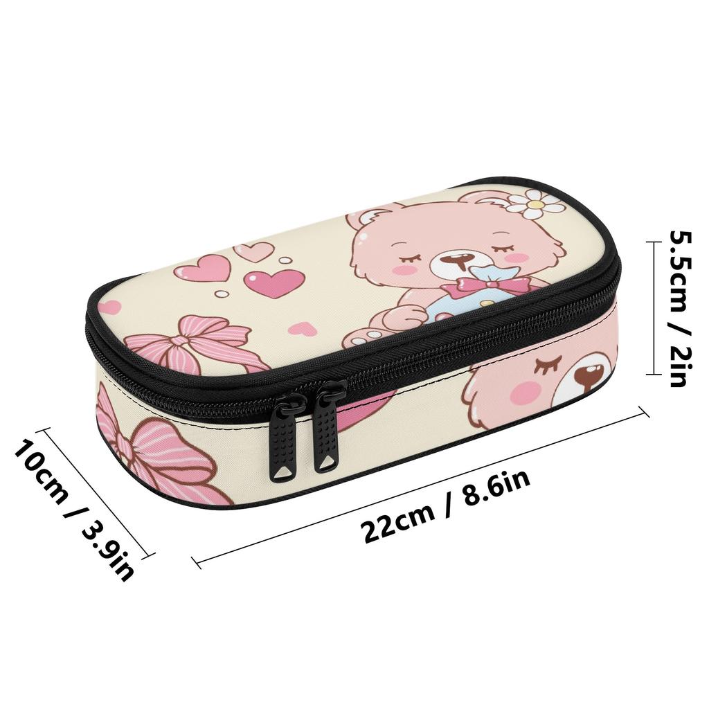 Pen Case Roomy Interior Zipper Closure Wear Resistant Polyester with Main Compartment Mesh Pocket and Pen Slots for Classroom Use