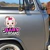 Cute Girl Baby on Board Car Sticker Cartoon Design Waterproof PVC Decal Vehicle Safety Warning Sign for Car Window