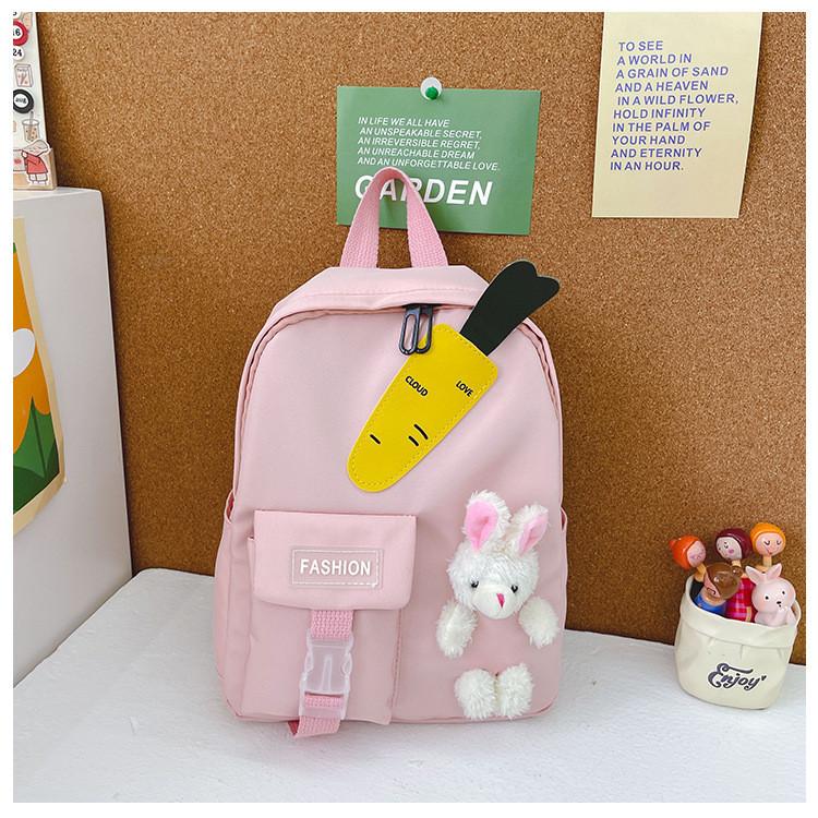 Adorable Cartoon Bunny Kids Backpack For Boys And Girls In Nylon Material