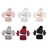 3Pcs/Set Women Winter Hat Scarf Gloves Set Twist Texture Plush Ball Decor Brimless Hat Scarf Touchscreen Glove Set