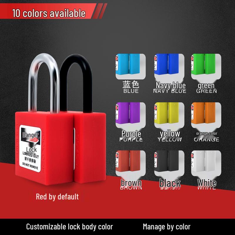 Wanjun Industrial Safety Padlock, Insulated Plastic, LOTO Electrical Lock.
