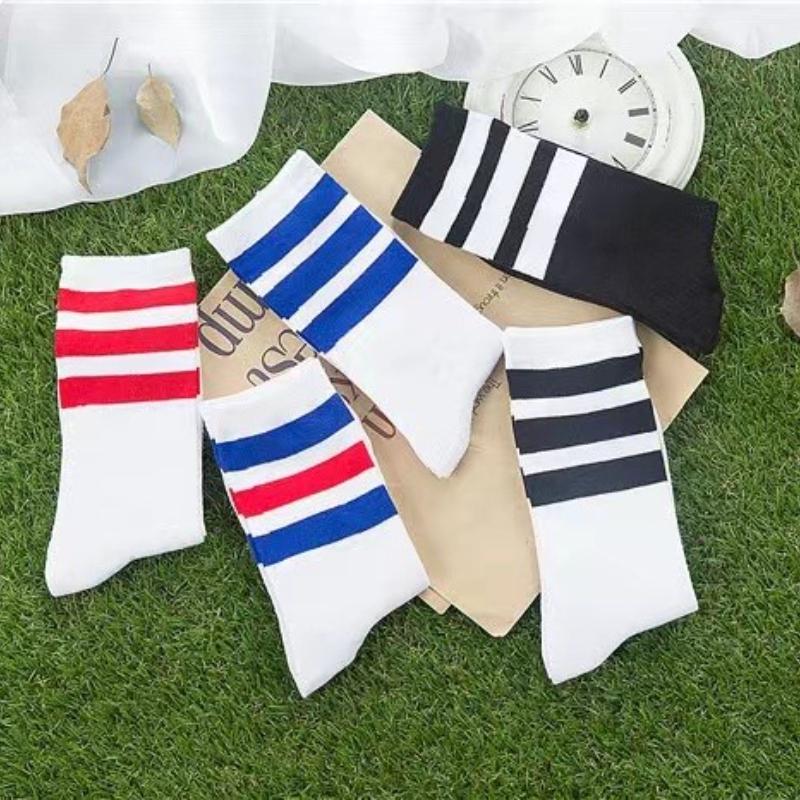 New Men/Women 3 Three Stripes Cotton Socks Retro Old School Skate Long Short White Black Winter Cool